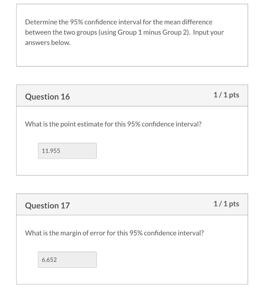 Solved Determine the 95% confidence interval for the mean | Chegg.com