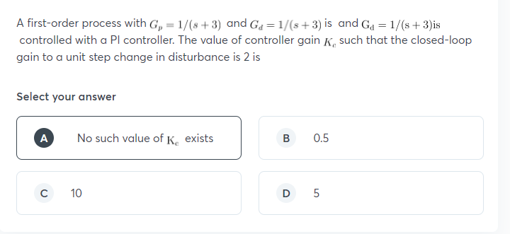 Solved A first-order process with G, = 1/(8 + 3) and Ga=1/(s | Chegg.com