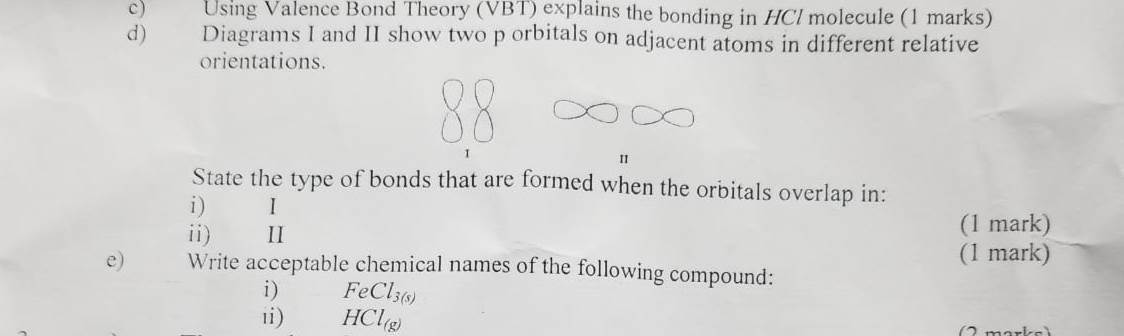 Solved c) Using Valence Bond Theory (VBT) explains the | Chegg.com