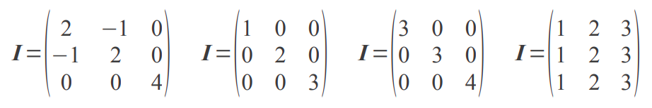 Solved a) Which one of the above set of inertia tensors | Chegg.com