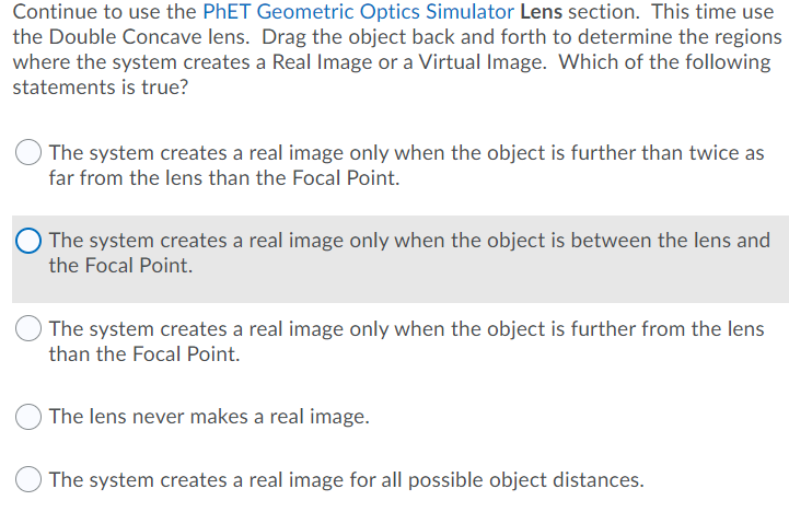 Solved Continue To Use The PhET Geometric Optics Simulator | Chegg.com