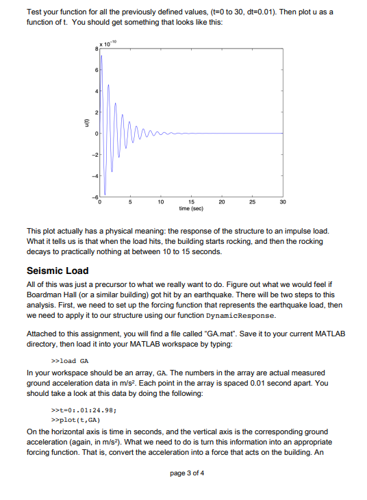 Dynamic Response Of A Structure Even If You Know Very | Chegg.com