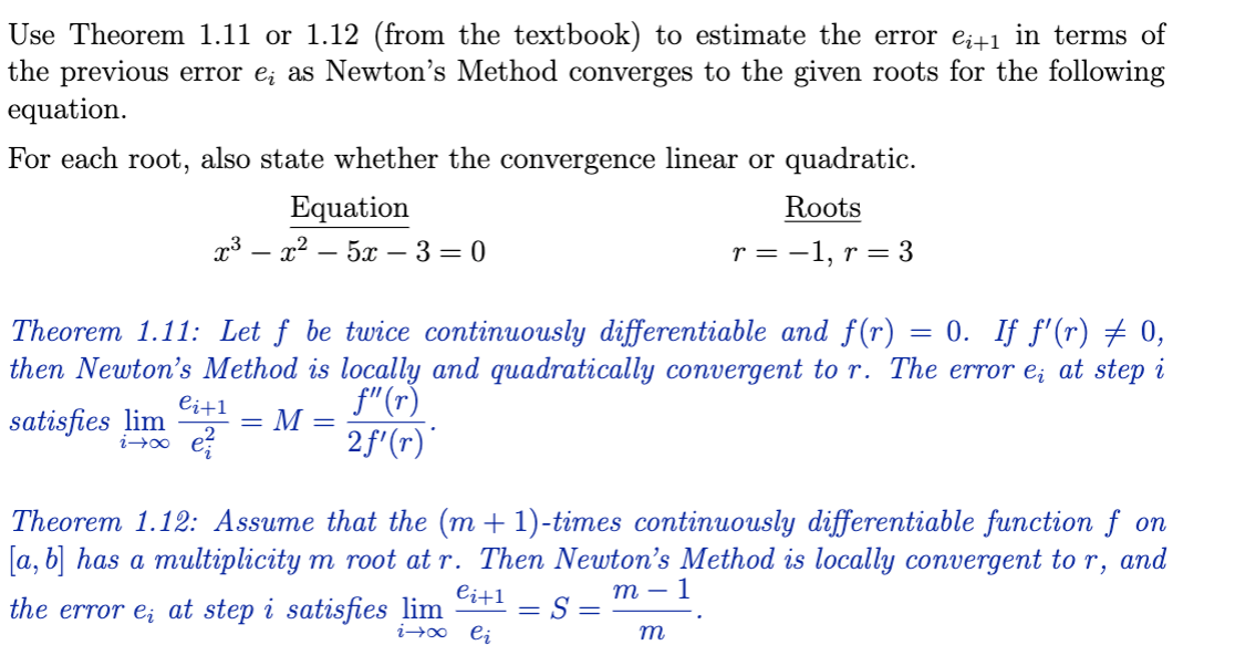 Solved Use Theorem 1.11 or 1.12 (from the textbook) to | Chegg.com