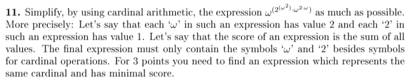 11. Simplify, by using cardinal arithmetic, the | Chegg.com