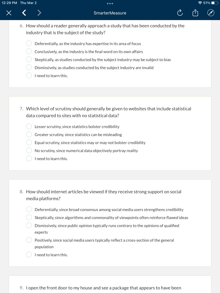 Solved 6. How should a reader generally approach a study | Chegg.com