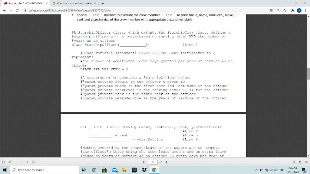 Solved Problem Set 7-COMP-1001-06 X G Question 1Include the | Chegg.com