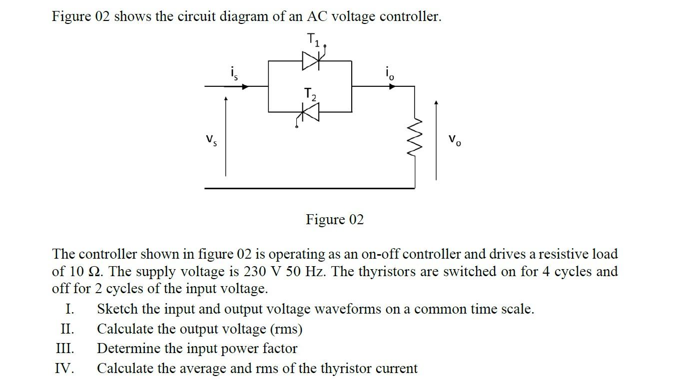 Solved Figure 02 shows the circuit diagram of an AC voltage | Chegg.com