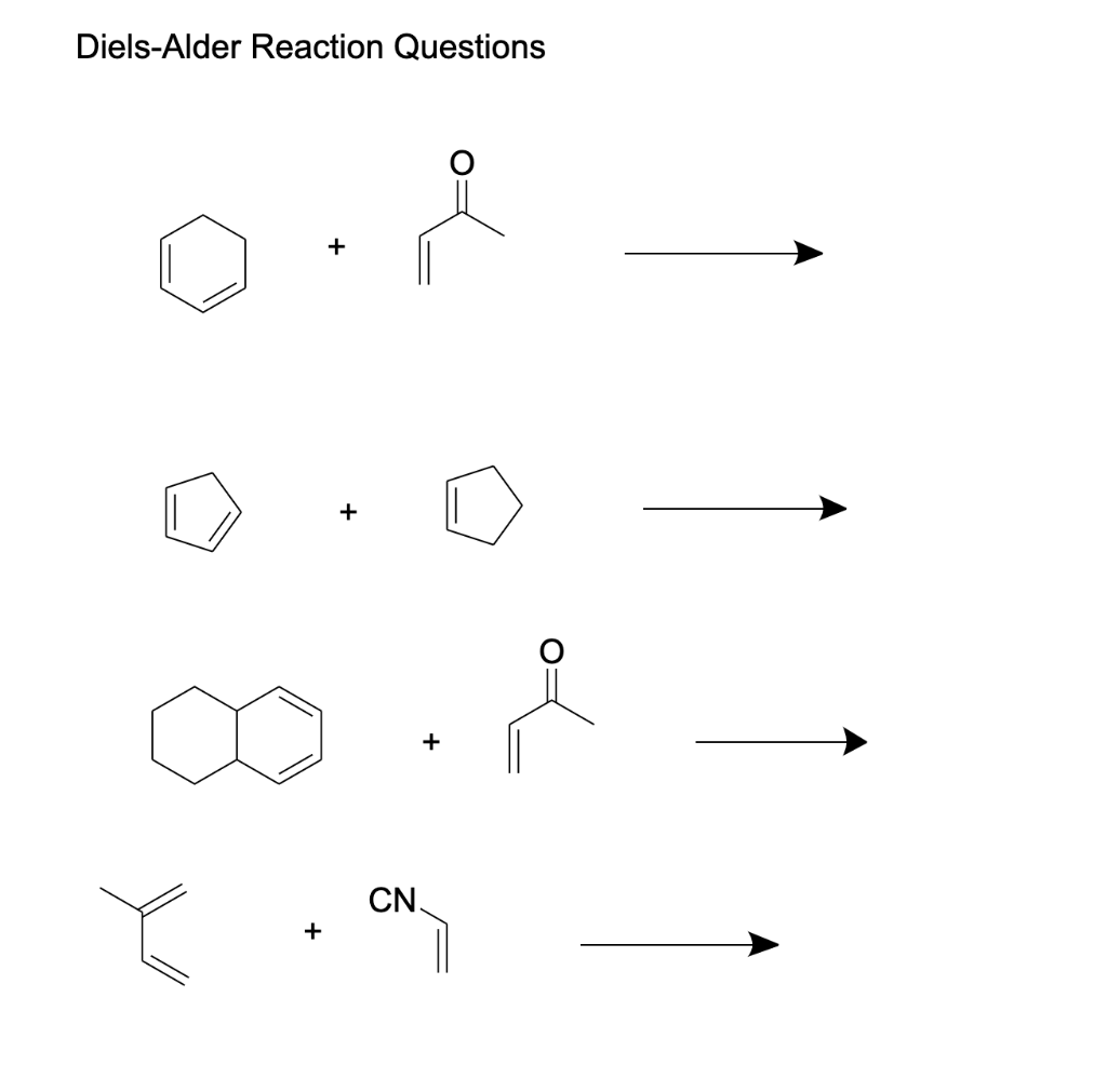 Solved Diels-Alder Reaction Questions + + CN + | Chegg.com