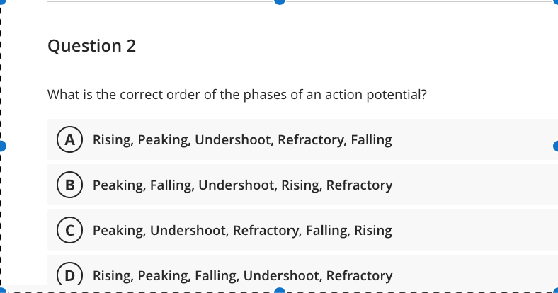 Solved What is the correct order of the phases of an action | Chegg.com
