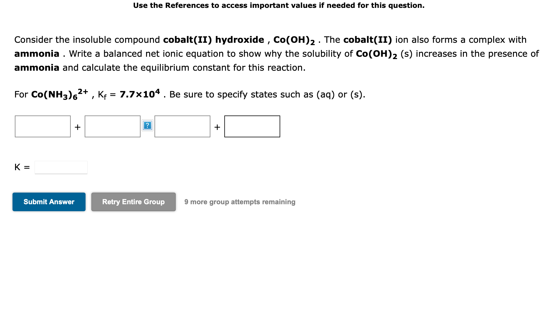 Solved Consider The Insoluble Compound Cobalt(II) Hydroxide | Chegg.com