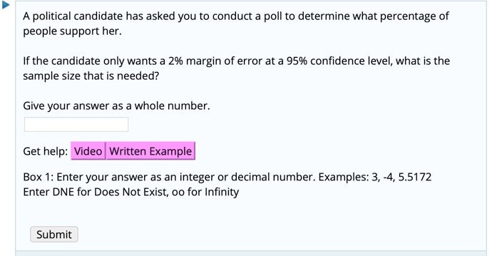 Solved A political candidate has asked you to conduct a poll | Chegg.com