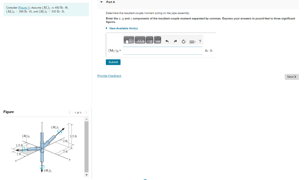 Solved Consider (Fiqure 1). Assume (Mc)1=450lb⋅ft. | Chegg.com