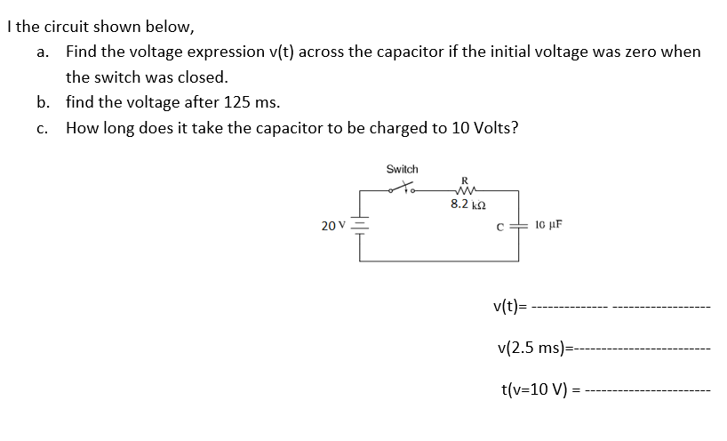 Solved I the circuit shown below, a. Find the voltage | Chegg.com