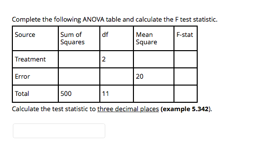 Complete Anova Table Calculator | Cabinets Matttroy