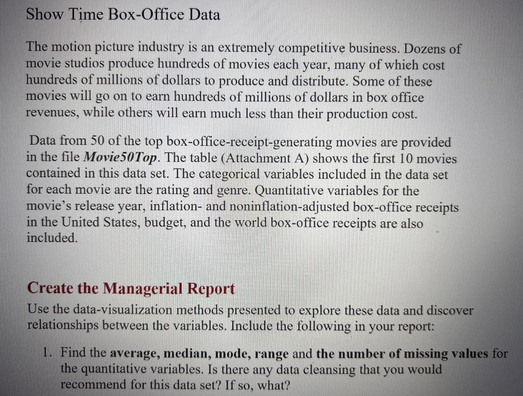 Solved The motion picture industry is an extremely | Chegg.com