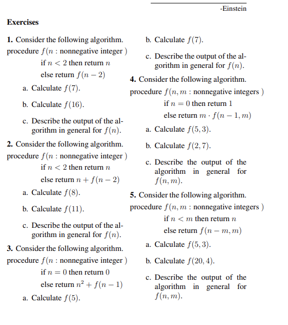 Solved Exercises 1. Consider The Following Algorithm. B. | Chegg.com