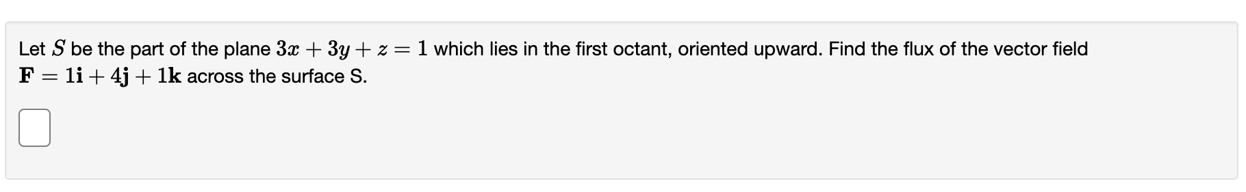 Solved Let S be the part of the plane 3x+3y+z=1 which lies | Chegg.com