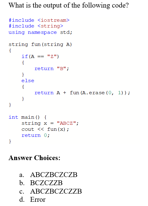 solved-what-is-the-output-of-the-following-code-include-chegg