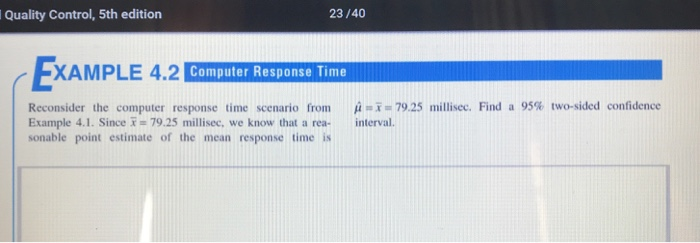 Solved XAMPLE 4.1 Computer Response Time The response time | Chegg.com