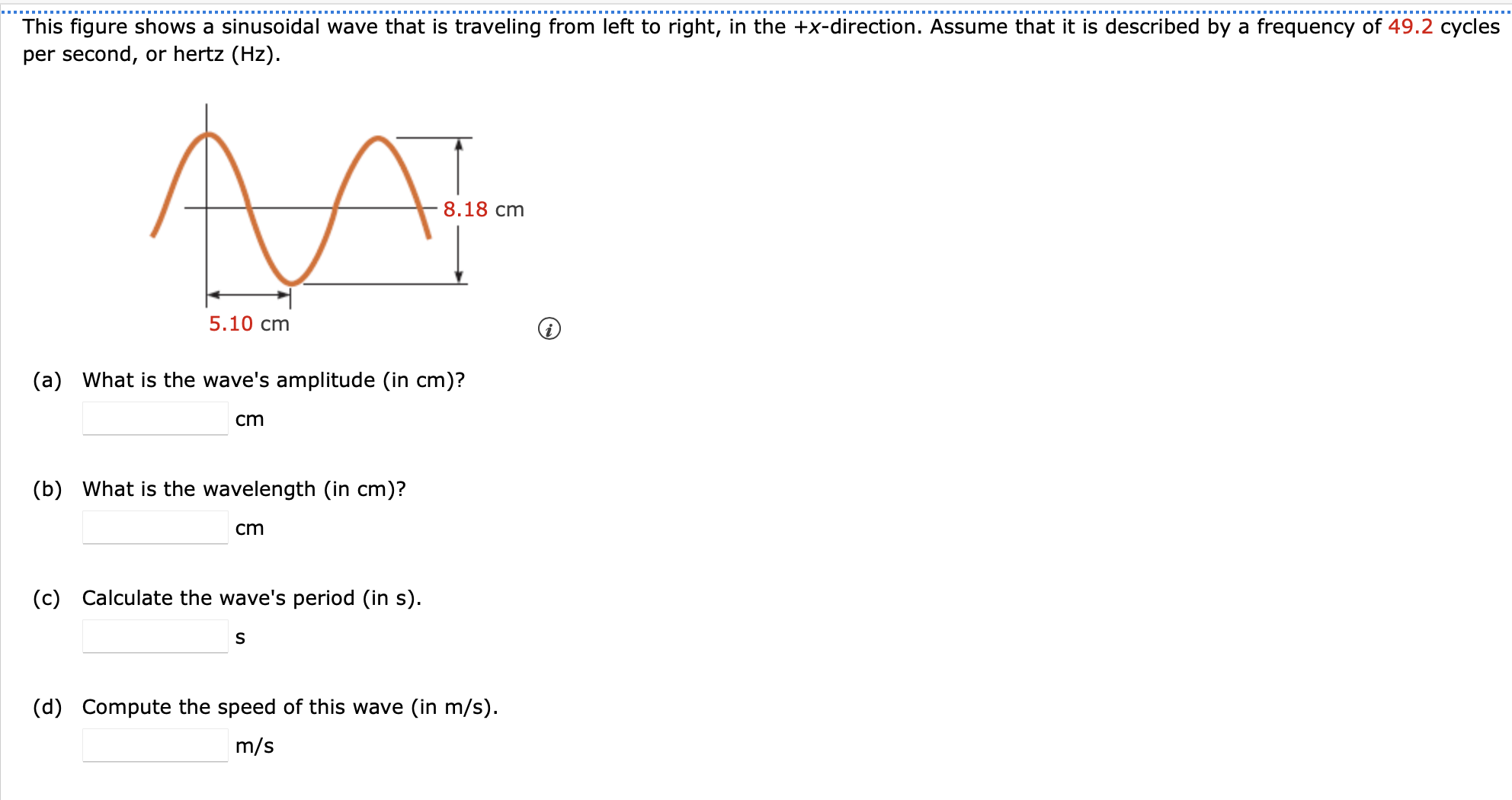 Solved This Figure Shows A Sinusoidal Wave That Is Traveling | Chegg.com