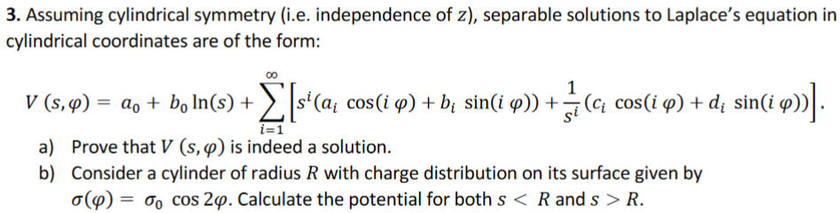 1. An Infinitely Long Cylinder With Radius R Made Of 