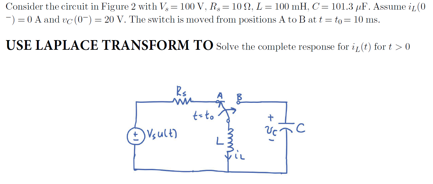 Solved Consider the circuit in Figure 2 with Vs = 100 V, | Chegg.com