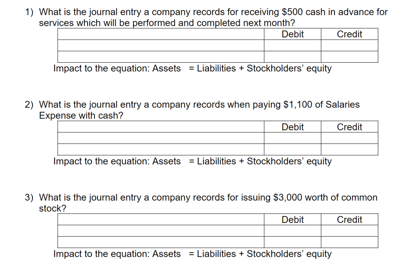 Solved 1 What Is The Journal Entry A Company Records For Chegg