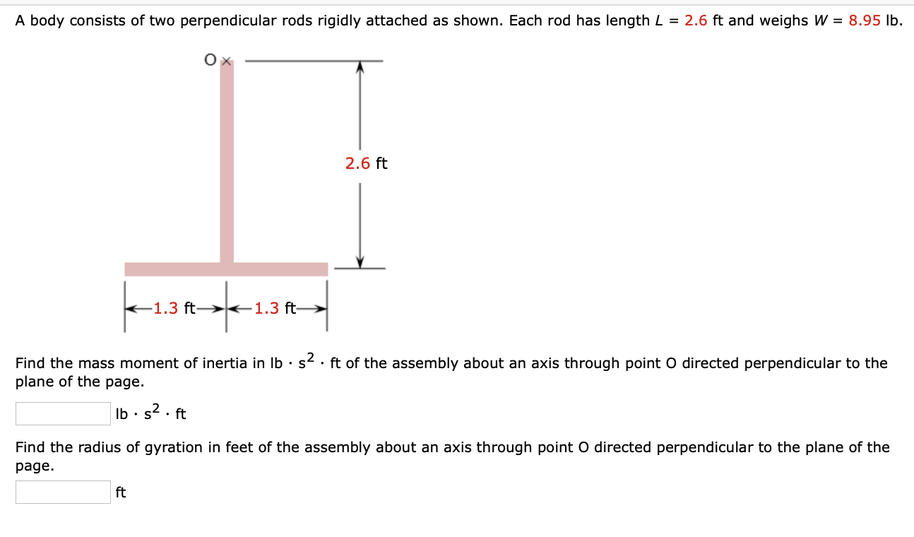 Rod Perpendicula Solved A body consists of two perpendicular rods rigidly | Chegg.com