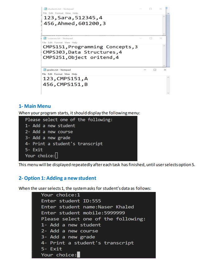 Solved You are required to develop a registration system | Chegg.com