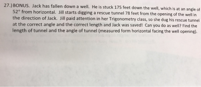Solved Jack has fallen down a well. He is stuck 175 feet | Chegg.com