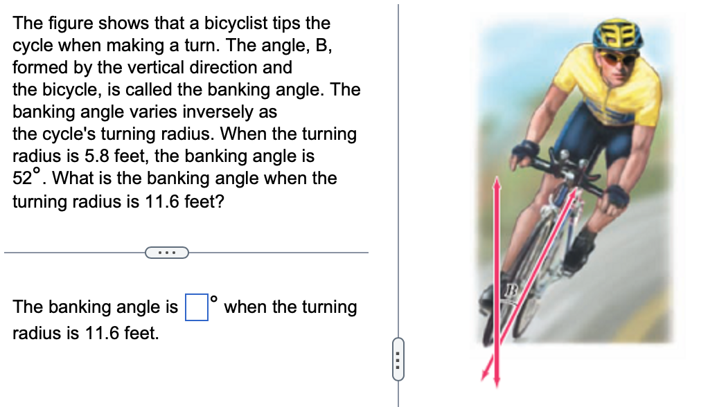 Solved The figure shows that a bicyclist tips the cycle when