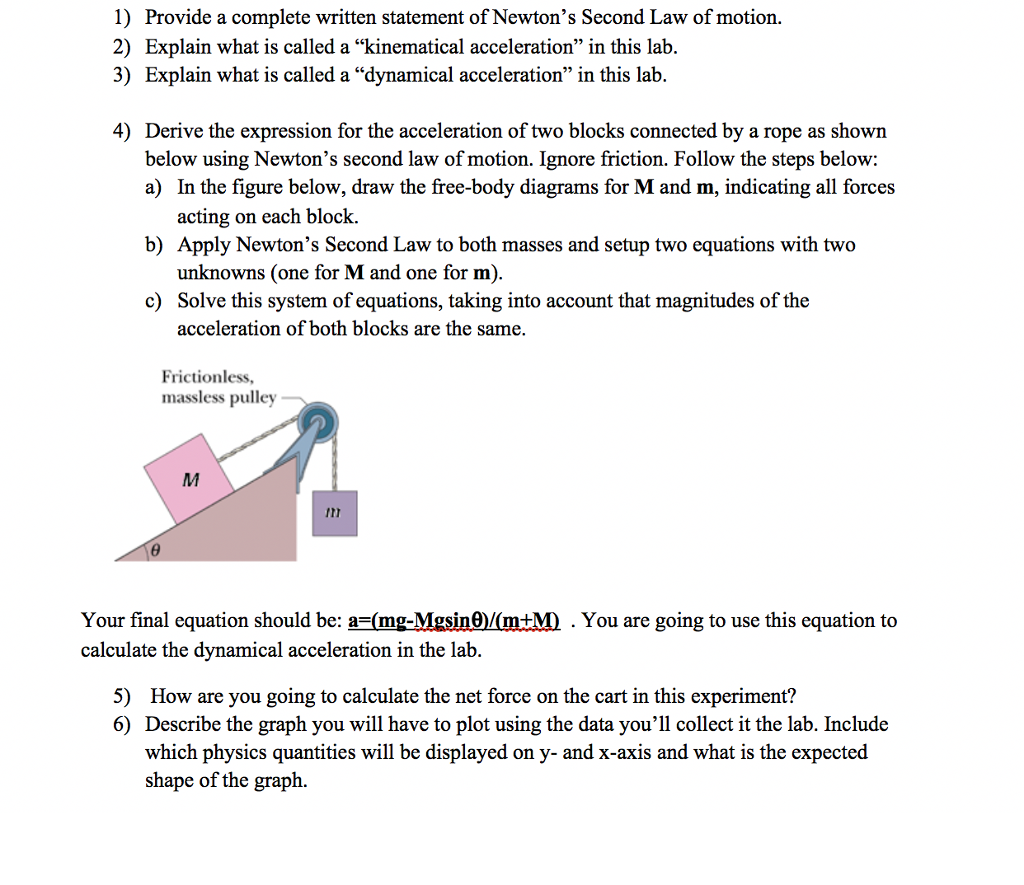 Solved 1) Provide a complete written statement of Newton's | Chegg.com