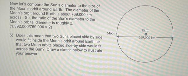 Solved Now let's compare the Sun's diameter to the size of | Chegg.com