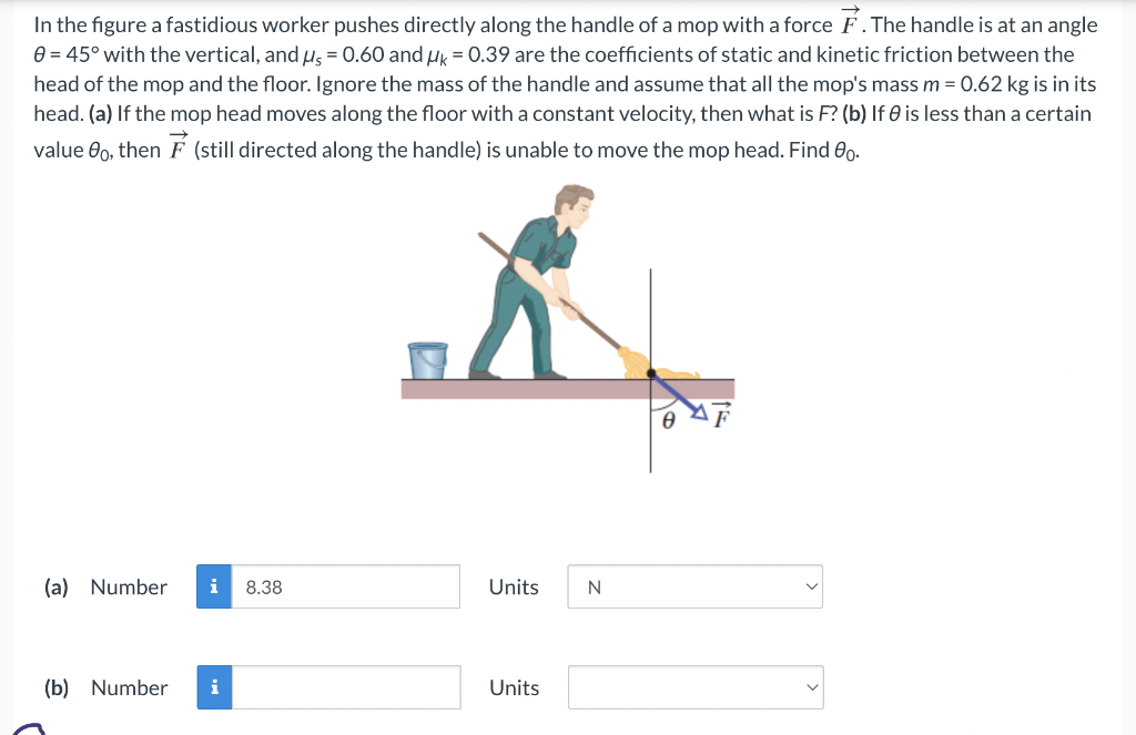 Solved In the figure a fastidious worker pushes directly | Chegg.com
