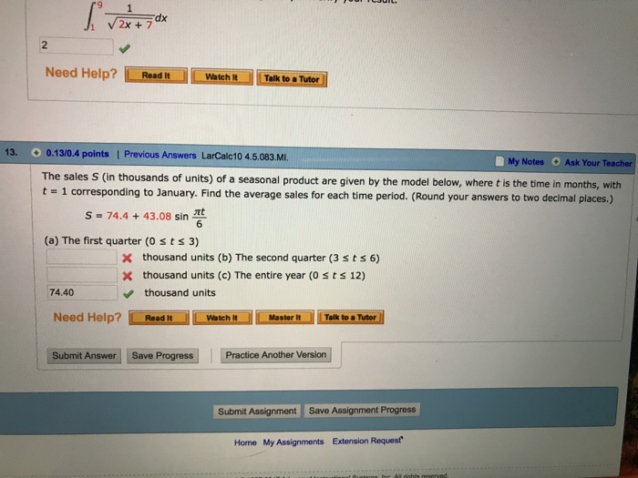 Solved Need Help? Read It Watch It Talk to a Tutor 13. | Chegg.com