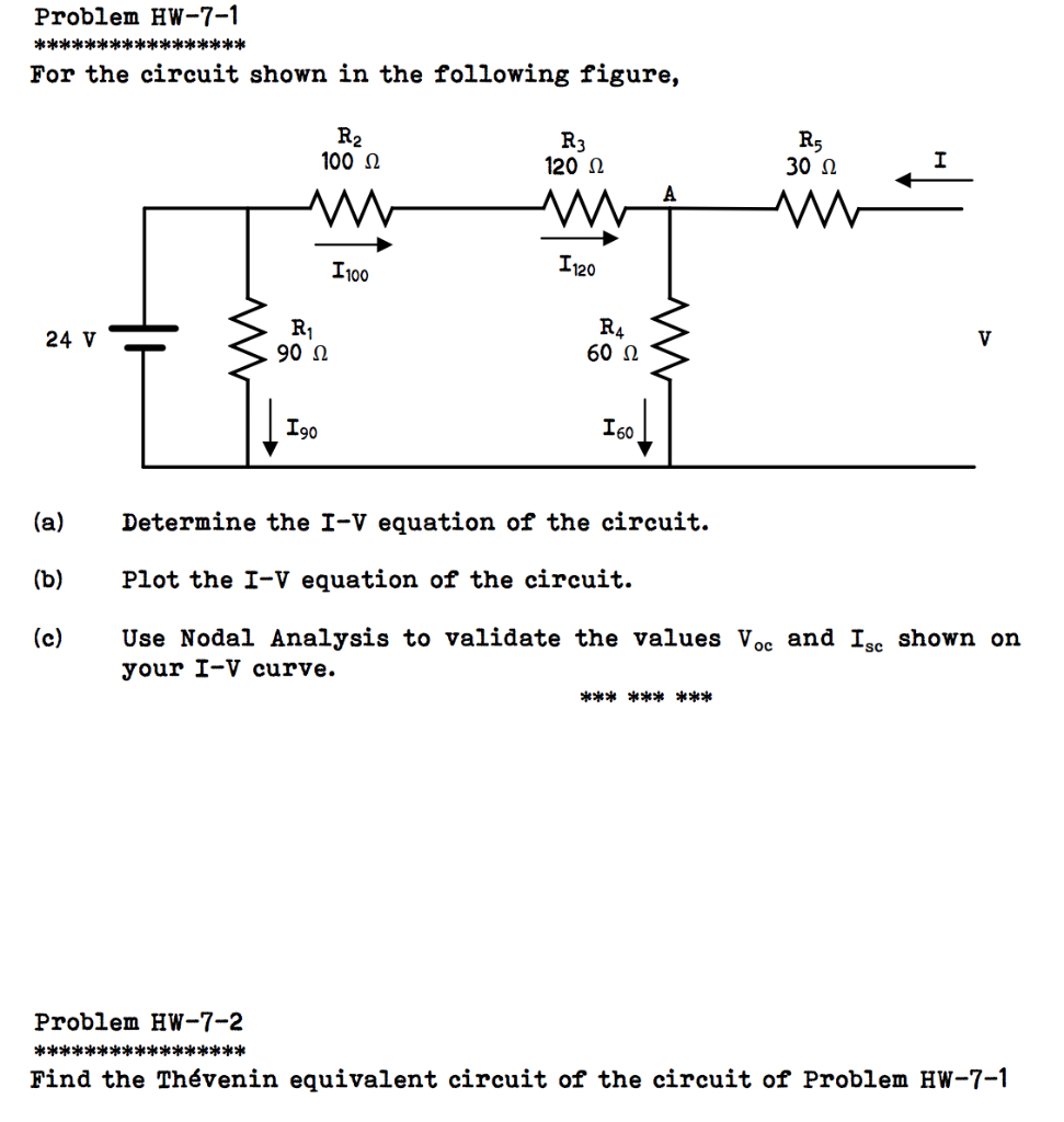 Solved Problem HW-7-1 ***************** For The Circuit | Chegg.com