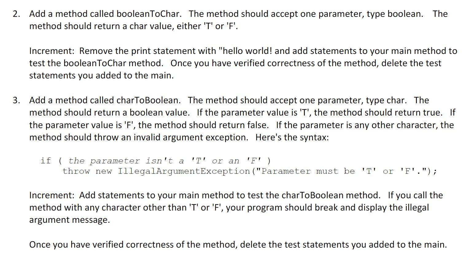 Solved 1. Add a method called buildTableRows. The method | Chegg.com