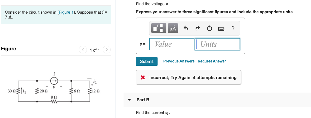 Solved Find the voltage v Consider the circuit shown in | Chegg.com