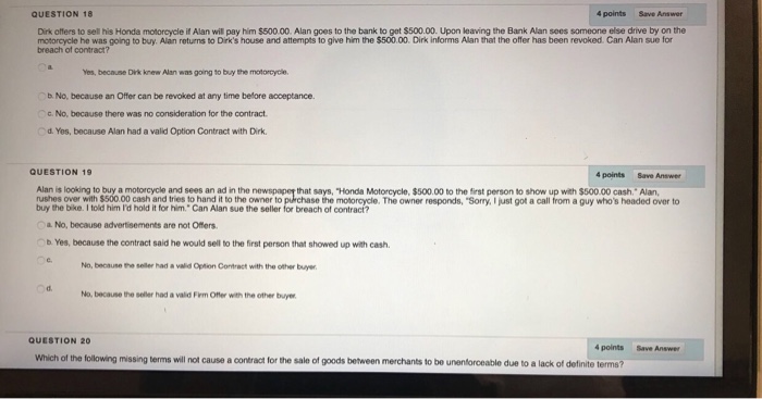 Solved QUESTION 18 4 points Save Answer Dirk offers to sell | Chegg.com