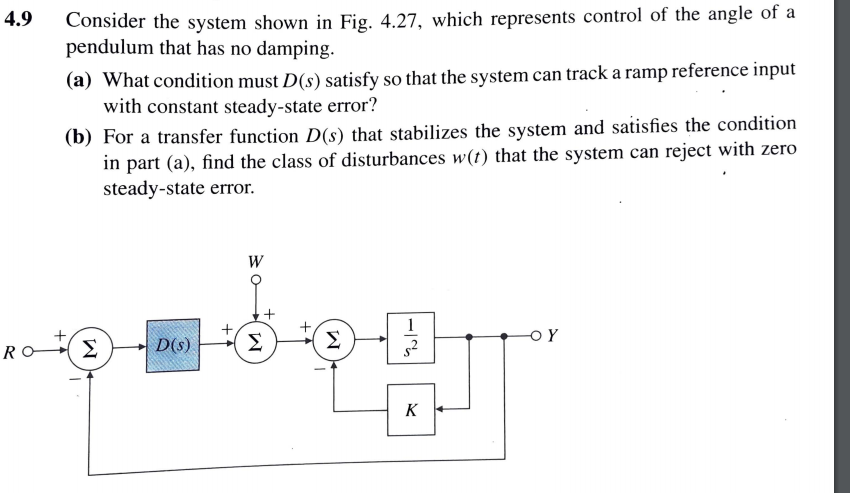 Solved 4.9 Consider the system shown in Fig. 4.27, which | Chegg.com