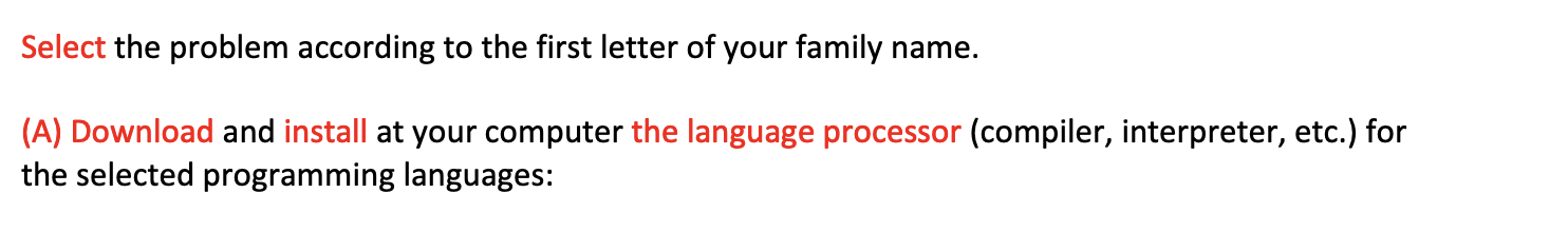 Solved Select the problem according to the first letter of | Chegg.com