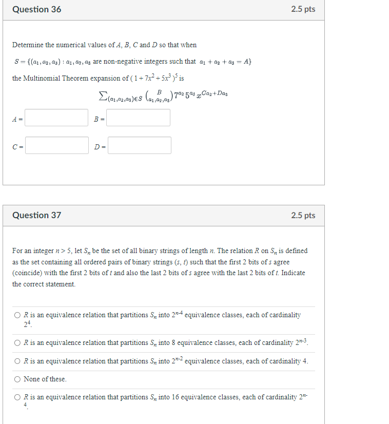 Solved Determine The Numerical Values Of A,B,C And D So That | Chegg.com