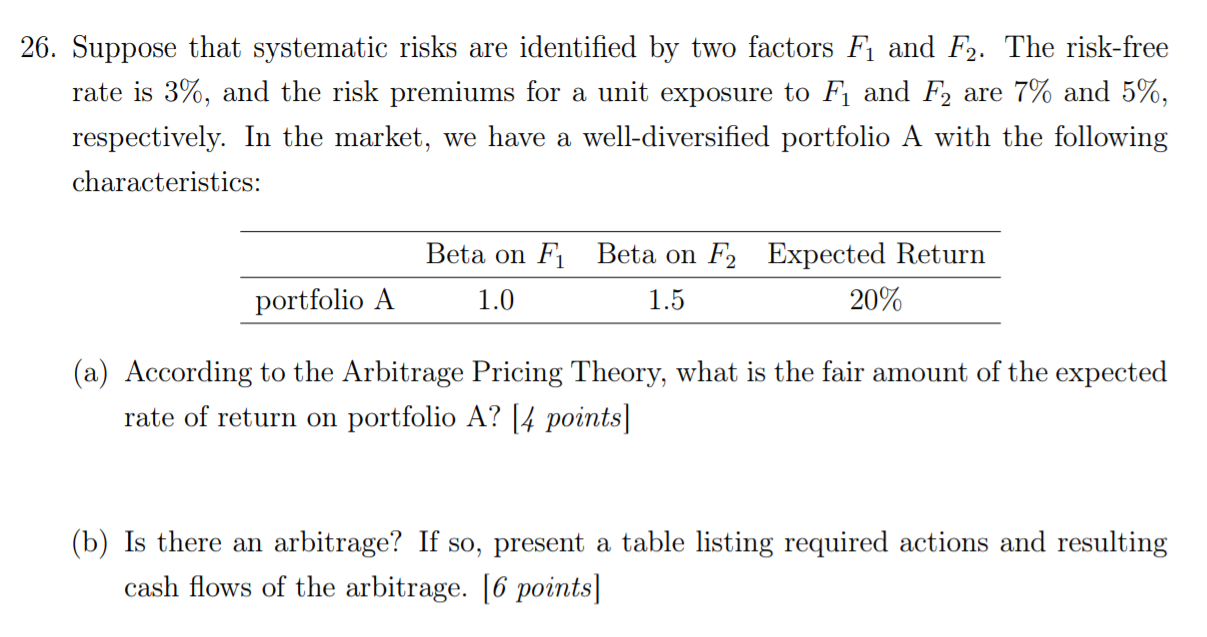 26. Suppose that systematic risks are identified by | Chegg.com