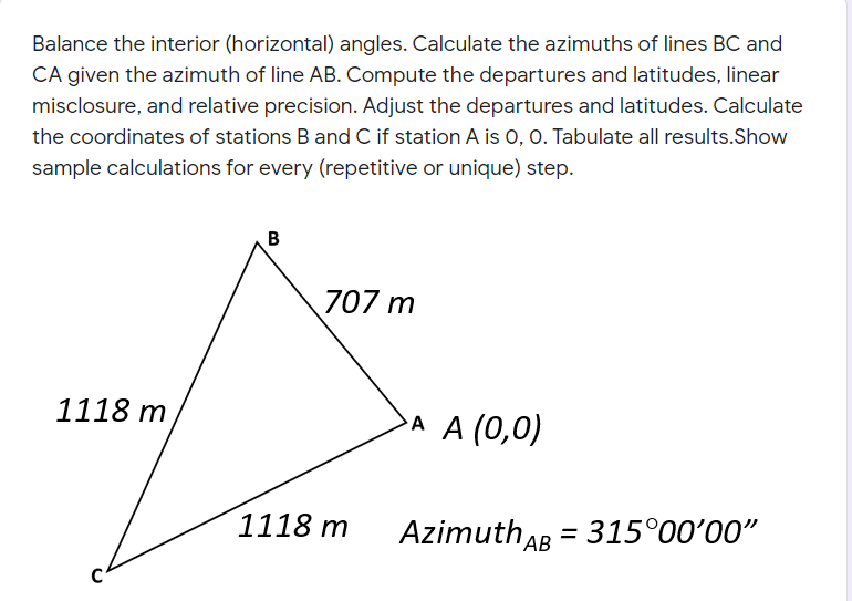 Solved A B C Mean Horizontal Angle, B deg (2 min (2 sec ("2 | Chegg.com