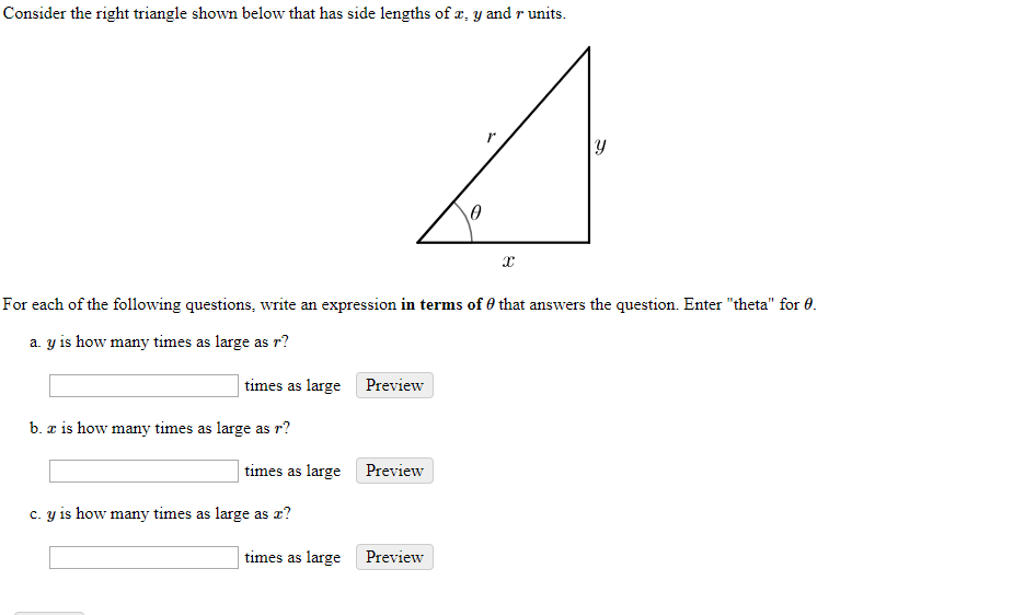 Solved Consider the right triangle shown below, where a | Chegg.com