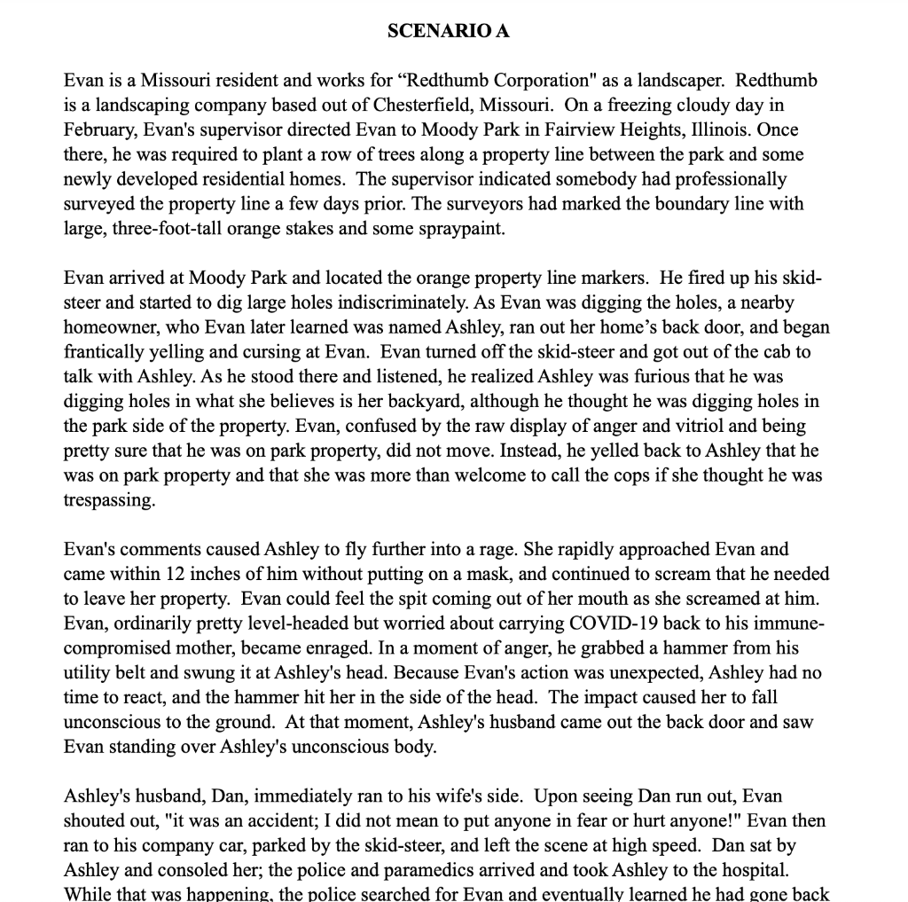 Solved SCENARIO A Evan is a Missouri resident and works for