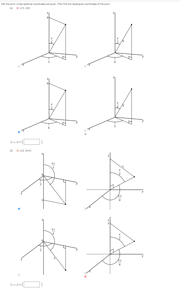 Solved Plot the point whose spherical coordinates are given. | Chegg.com