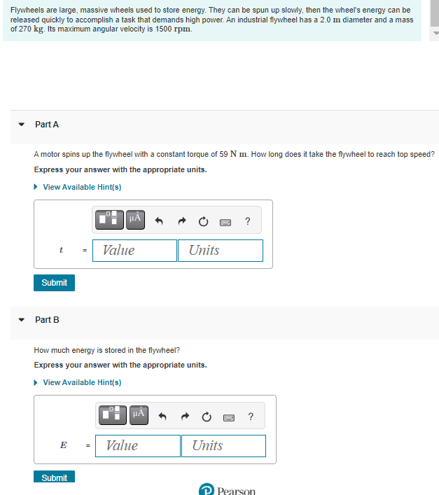 Solved Flywheels are large, massive wheels used to store