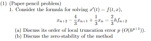 Solved 1) (Paper-pencil problem) 1. Consider the formula for | Chegg.com