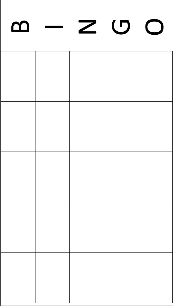 Solved Instructions • Fill out the 5x5 Bingo chart on slide | Chegg.com